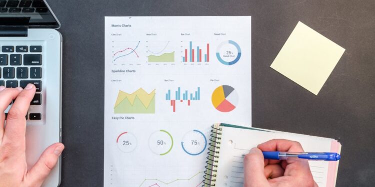 Visualización de datos y gráficos de big data en pantalla